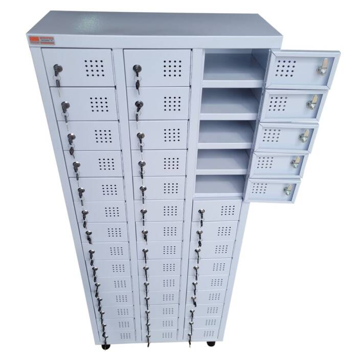 armário-organizador-de-celular-42-Portas-1640-x-63-x-28-cm-com-chave-schier-moveis
