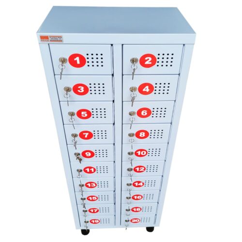 Armário para Celular 20 Portas 122X43X28 cm Porta Numerada